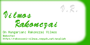 vilmos rakonczai business card